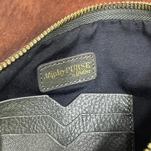 HButler Mighty Purse black pebbled leather crossbody - Picture 4 of 11